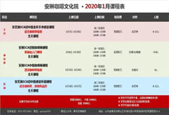 安琳咖啡文化院2020年1月课程表