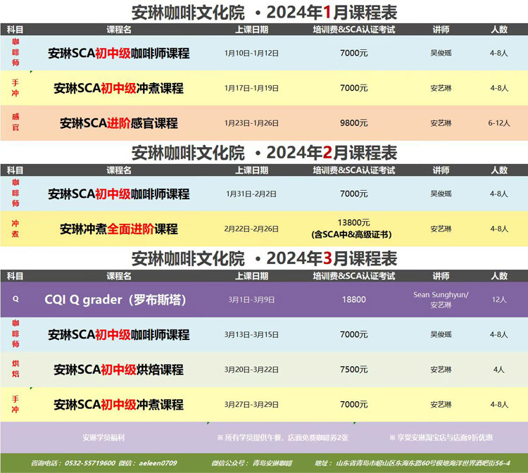 咖啡培训，sca培训课程